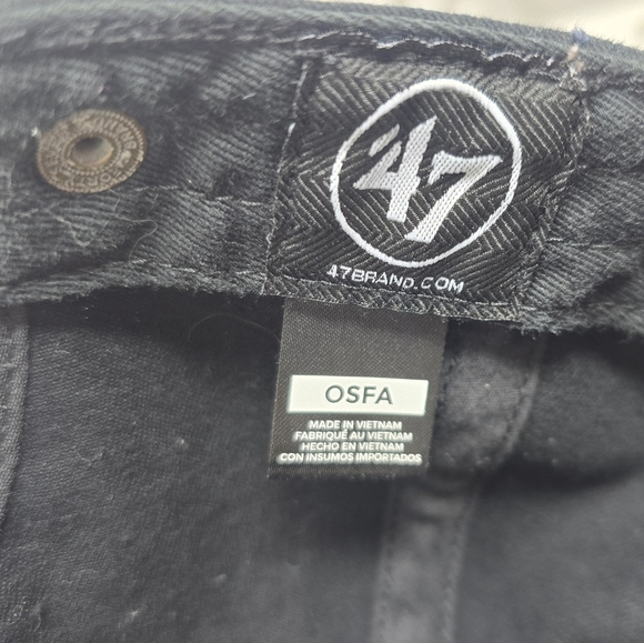 ’47 Brand‎ NY Yankees Dad Hat Black Strapback MLB Cap Unisex OSFA Indie Sleaze - Picture 6 of 7